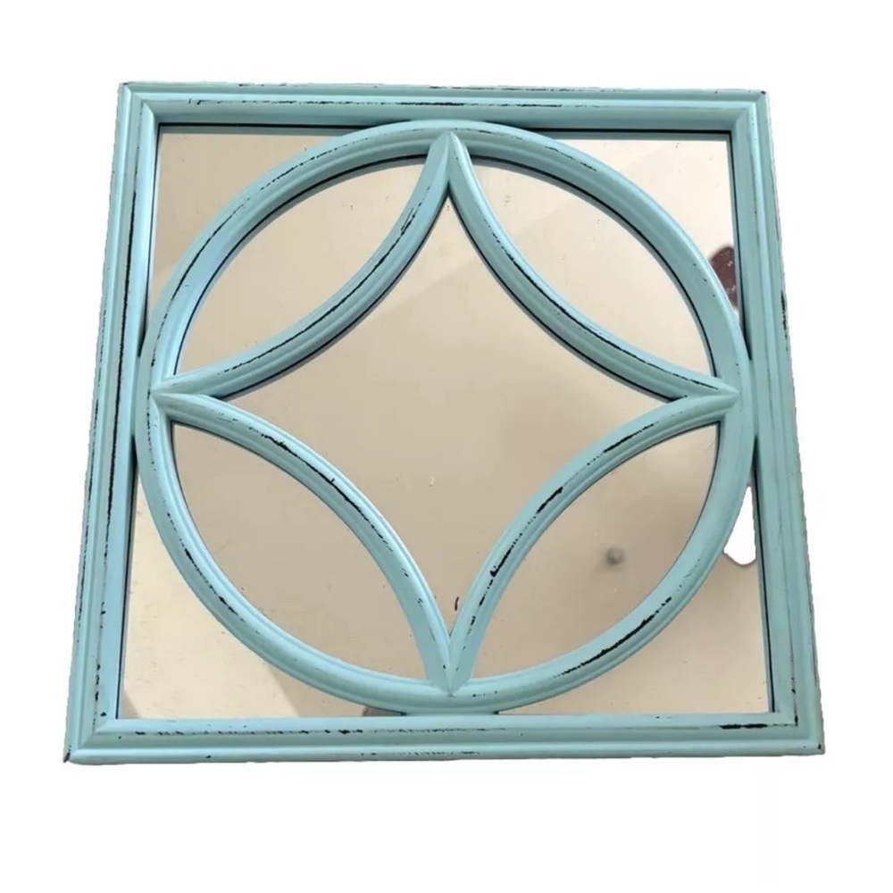 Blue Square Decorative Mirrors | Set Of 3